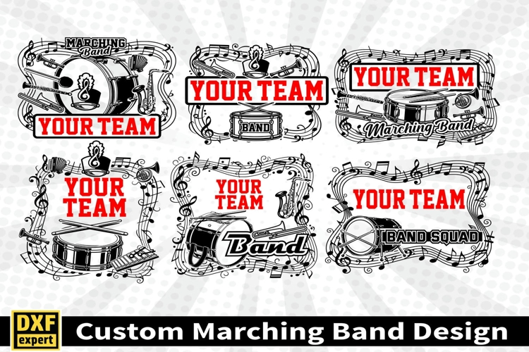 Marching band shirt SVG Editable Template Instate download