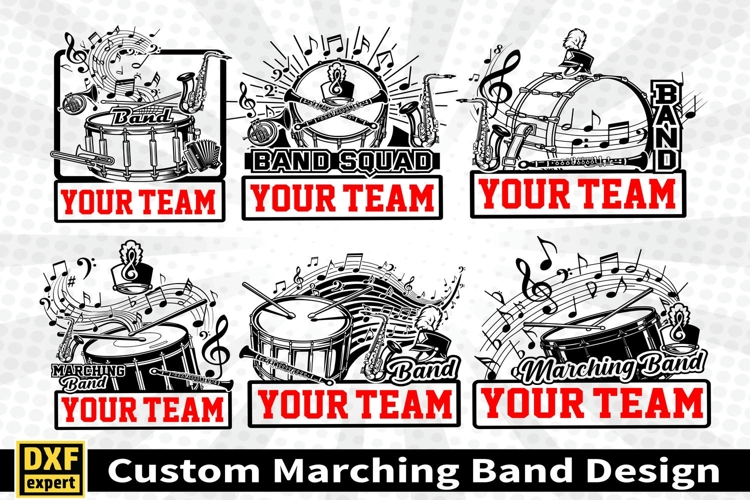 Marching band shirt SVG Editable Template Instate download