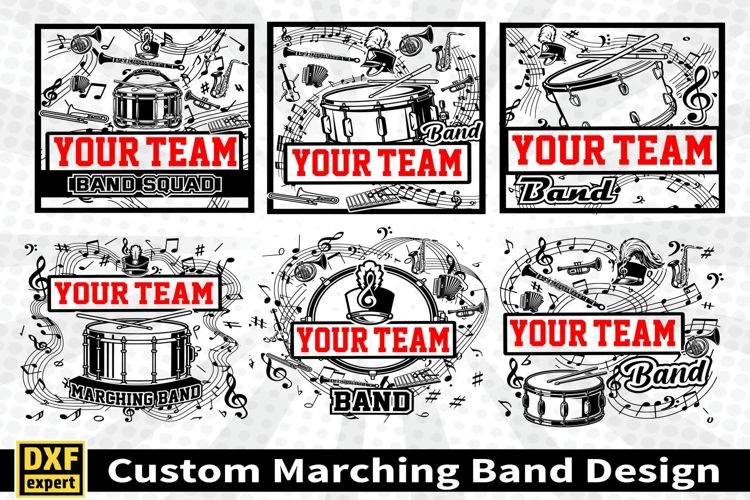 Marching band shirt SVG Editable Template Instate download