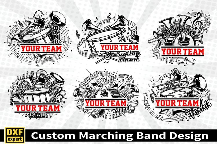 Marching band shirt SVG Editable Template Instate download