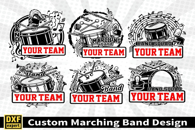 Marching band shirt SVG Editable Template Instate download