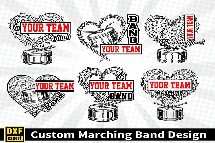 Marching band shirt SVG Editable Template Instate download