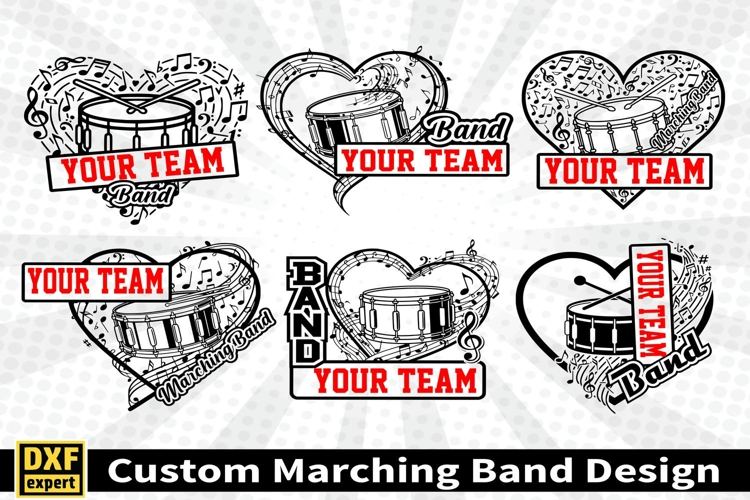 Marching band shirt SVG Editable Template Instate download