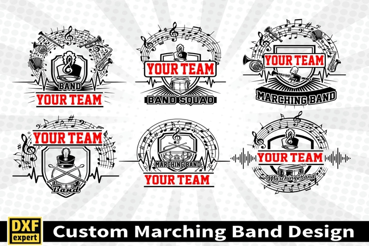 Marching band shirt SVG Editable Template Instate download