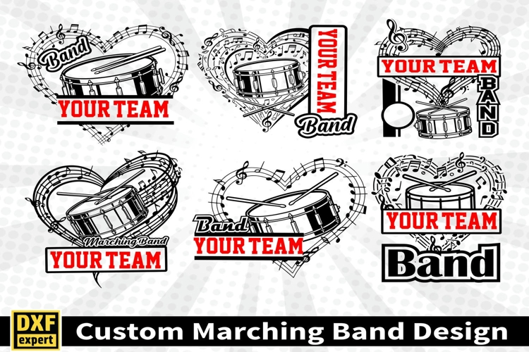 Marching band shirt SVG Editable Template Instate download
