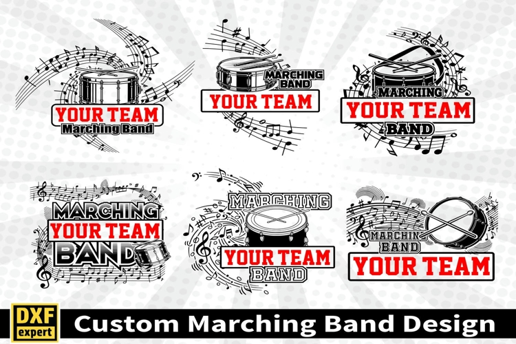 Marching band shirt SVG Editable Template Instate download