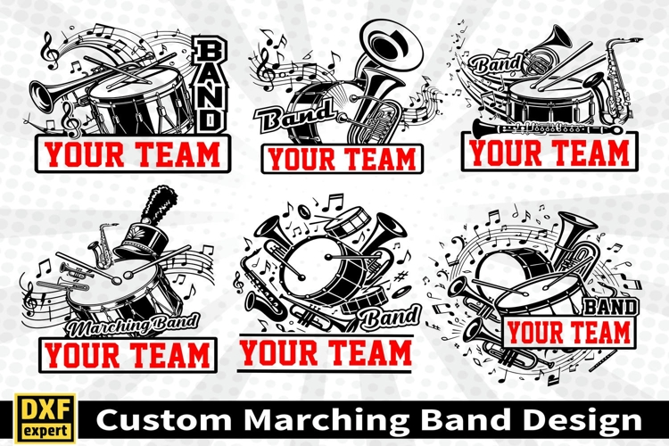Marching band shirt SVG Editable Template Instate download