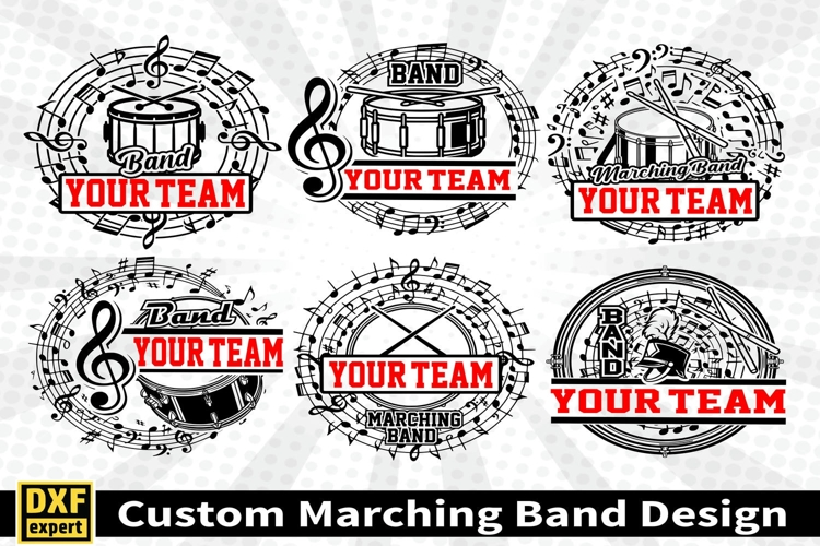 Marching band shirt SVG Editable Template Instate download