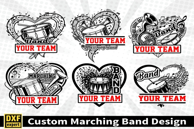 Marching band shirt SVG Editable Template Instate download
