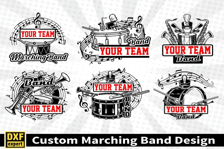 Marching band shirt SVG Editable Template Instate download