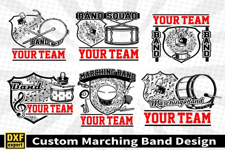 Marching band shirt SVG Editable Template Instate download