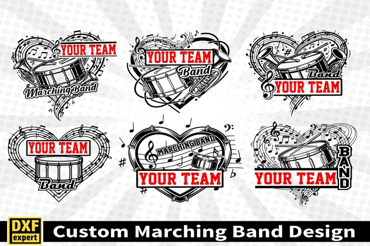Marching band shirt SVG Editable Template Instate download