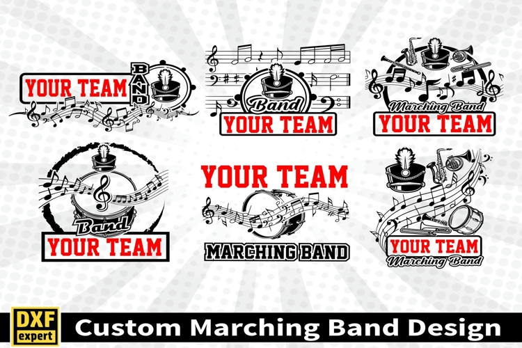 Marching band shirt SVG Editable Template Instate download