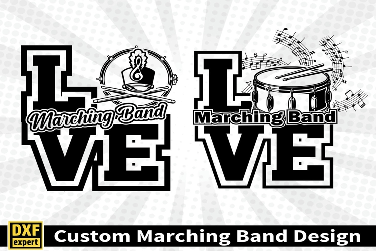 Love Marching band shirt SVG Editable Template Instate downl
