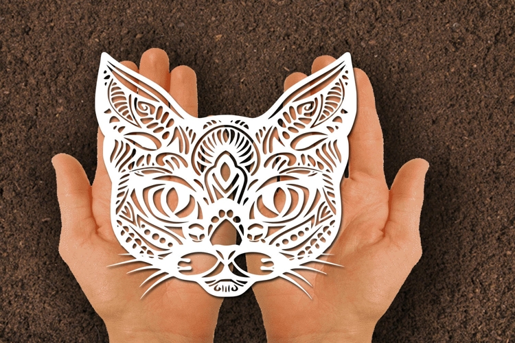 Cat Head SVG paper Silhouette Cut file