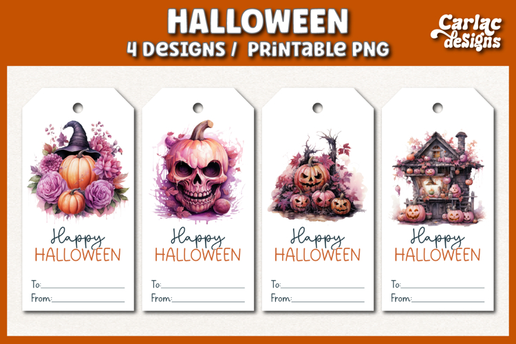 Halloween Gift Tags, Printable Tags PNG