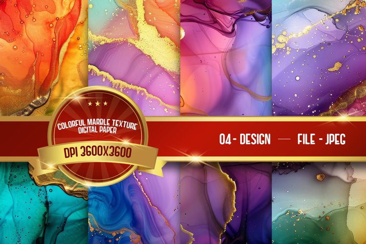 Colorful marble texture digital paper