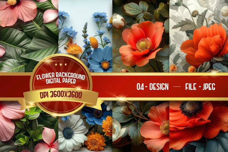Flower Background Digital Paper