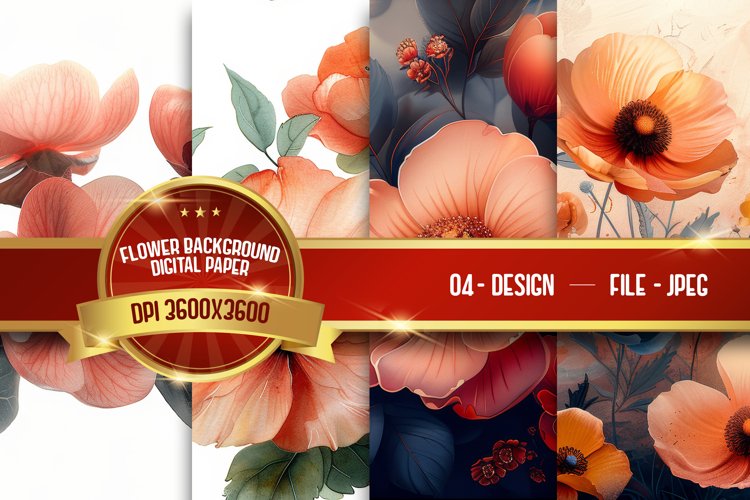Flower Background Digital Paper example image 1