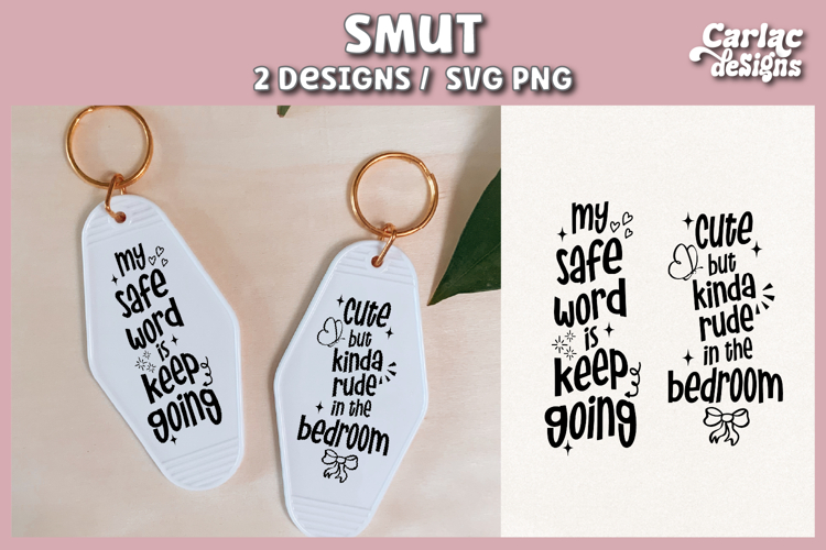 Smut Motel Keychain SVG, Book Lover Keychain Design