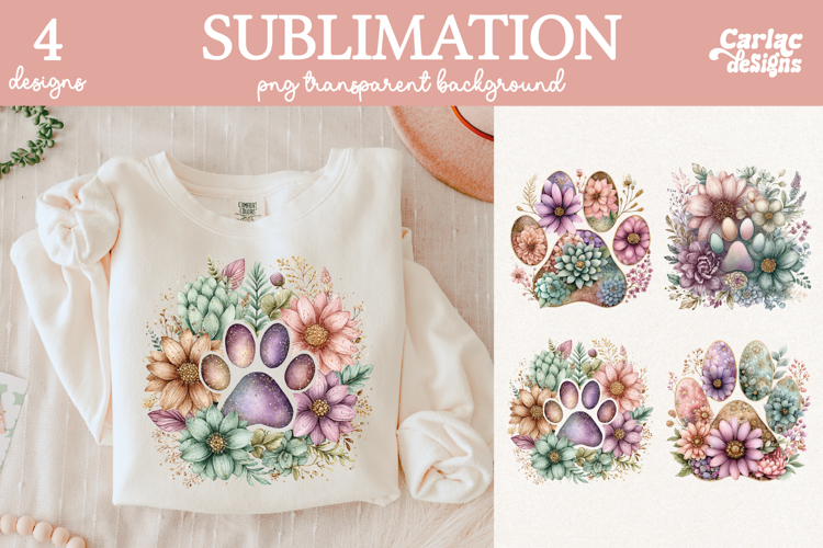 Paw Sublimation Bundle, Paw Clipart Bundle