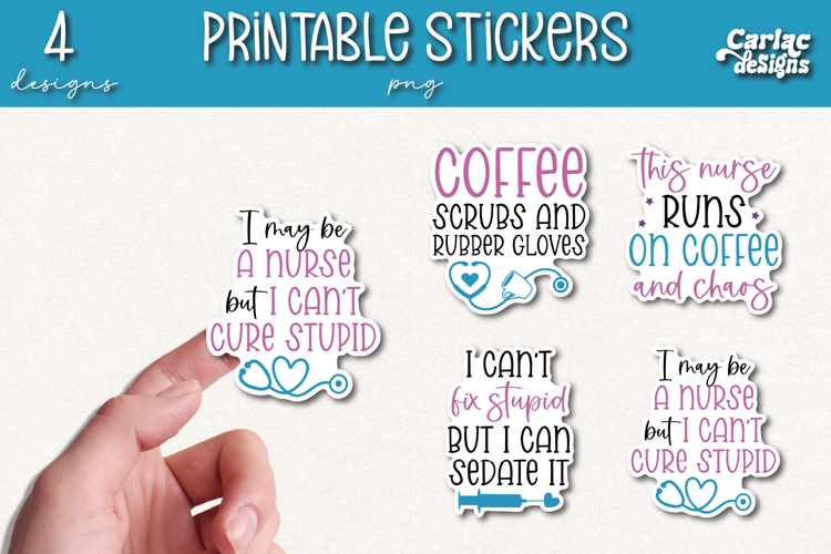 Nurse Printable Stickers, Funny Nursing Stickers