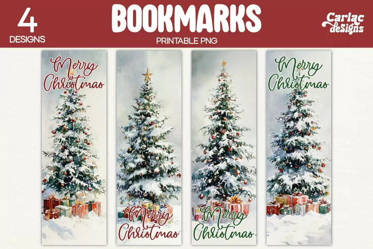 Printable Christmas Bookmarks, Merry Christmas Bookmarks