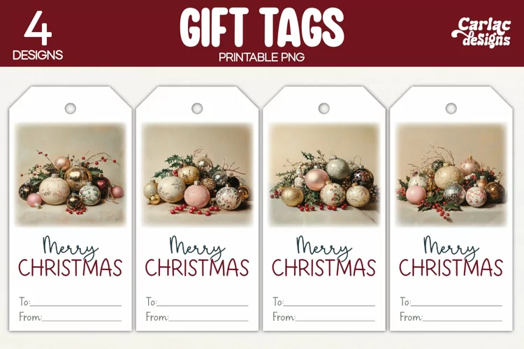 Christmas Gift Tags, Merry Christmas Printable Tags