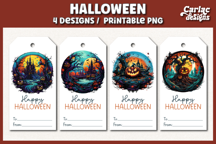Halloween Gift Tags, Printable Tags PNG