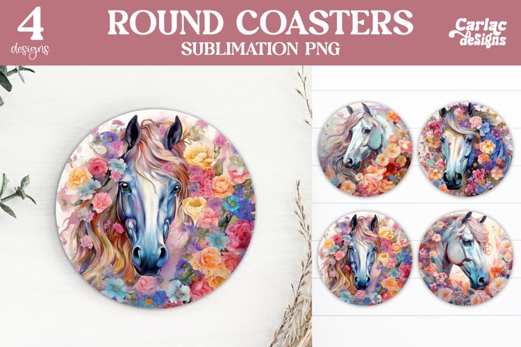 Horse Coasters, Flowers Coaster Sublimation
