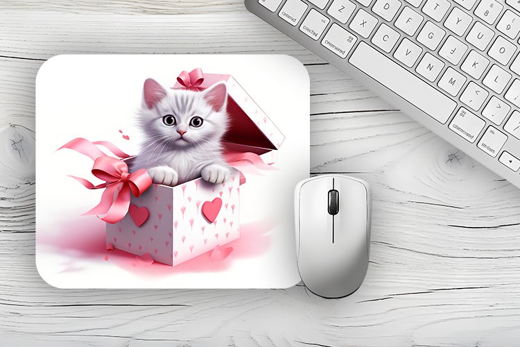 Cute Cat Mousepad Sublimation Design, Animal Mousepad PNG