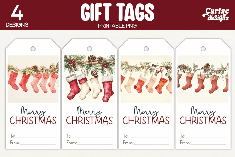 Christmas Gift Tags, Merry Christmas Printable Tags