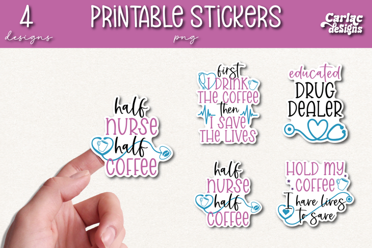 Nurse Printable Stickers, Funny Nursing Stickers
