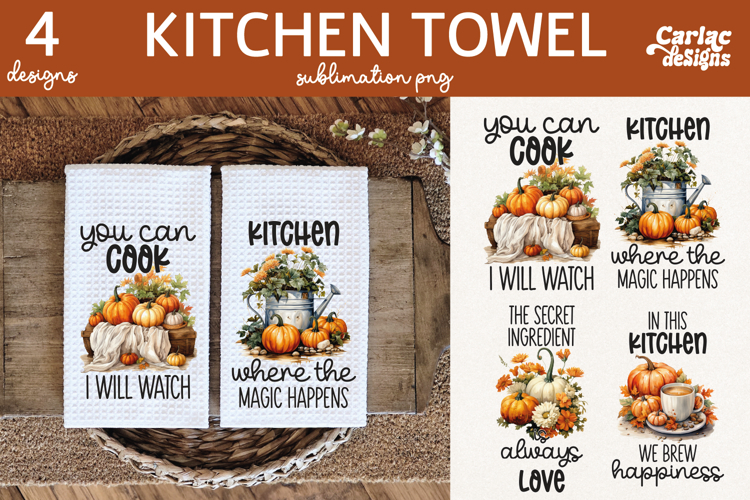 Cute Kitchen Towel Sublimation, Farmhouse Kitchen Towel