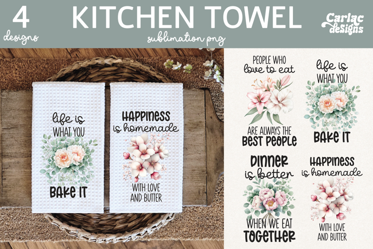 Cute Kitchen Towel Sublimation, Farmhouse Kitchen Towel