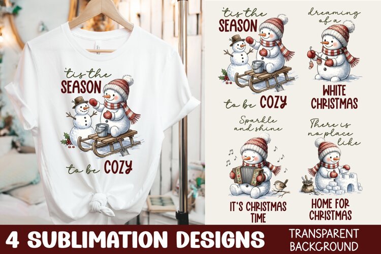 Snowman T-shirt Sublimation PNG