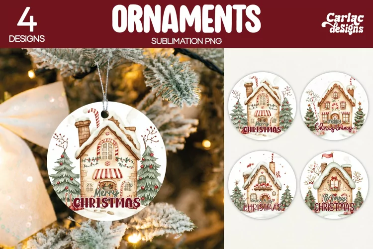 Christmas Ornament Sublimation, Merry Christmas Ornament