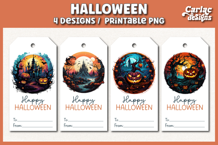 Halloween Gift Tags, Printable Tags PNG