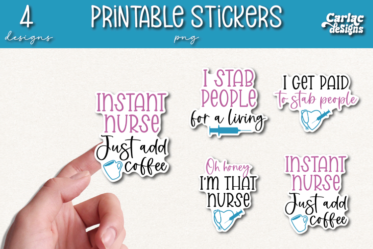 Nurse Printable Stickers, Funny Nursing Stickers