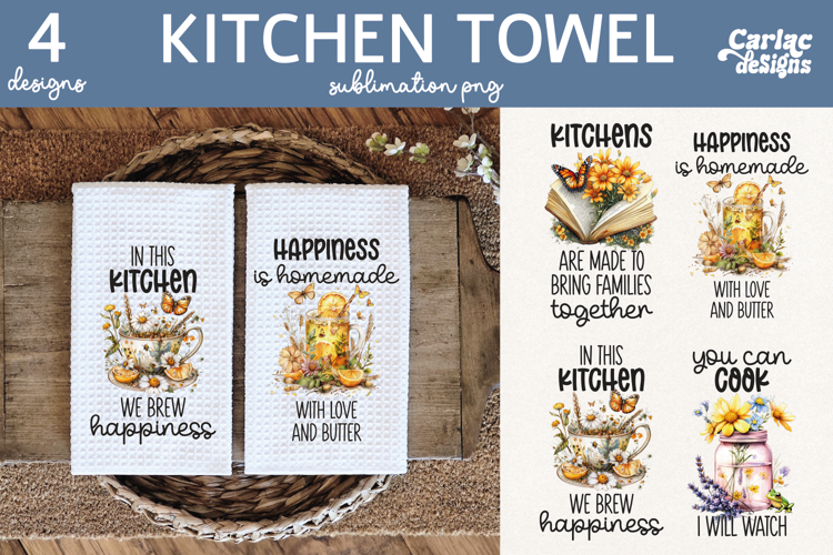Cute Kitchen Towel Sublimation, Farmhouse Kitchen Towel