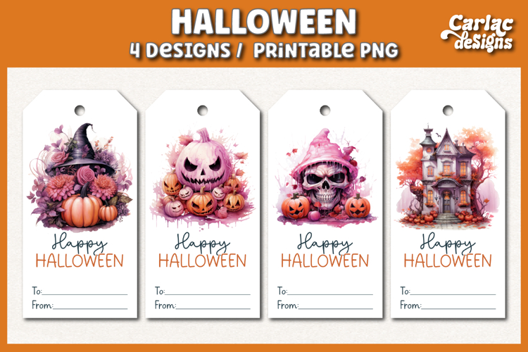 Halloween Gift Tags, Printable Tags PNG