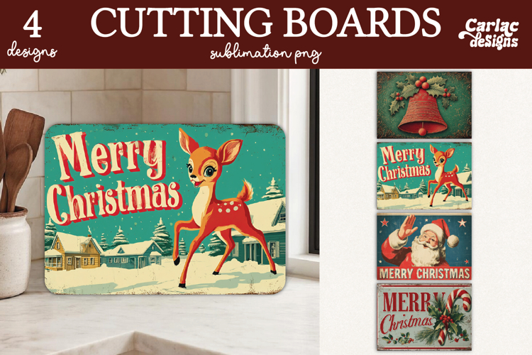 Christmas Cutting Board Sublimation Desins
