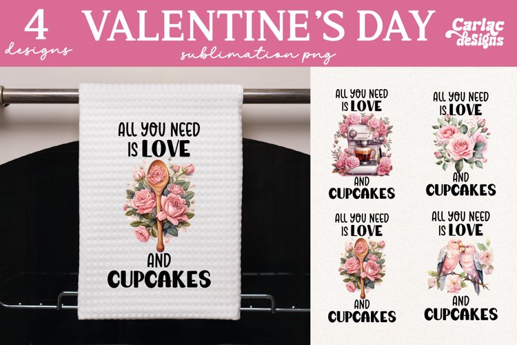 Kitchen Towel Sublimation, Valetines Day Sublimation example image 1
