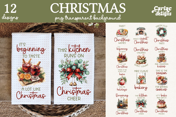Christmas Kitchen Towel Sublimation Bundle