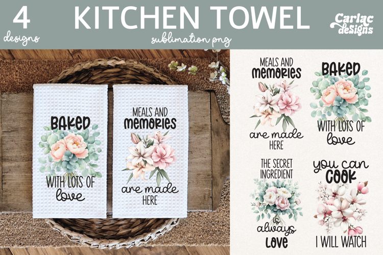 Cute Kitchen Towel Sublimation, Farmhouse Kitchen Towel