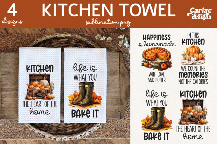Cute Kitchen Towel Sublimation, Farmhouse Kitchen Towel
