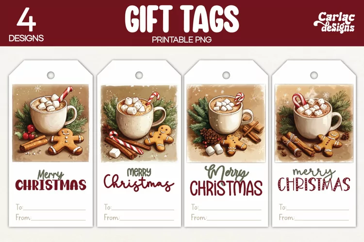 Christmas Gift Tags, Merry Christmas Printable Tags