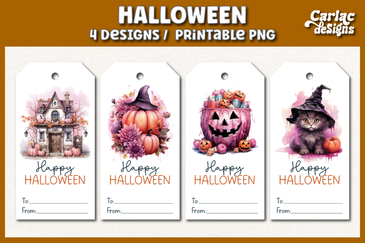 Halloween Gift Tags, Printable Tags PNG