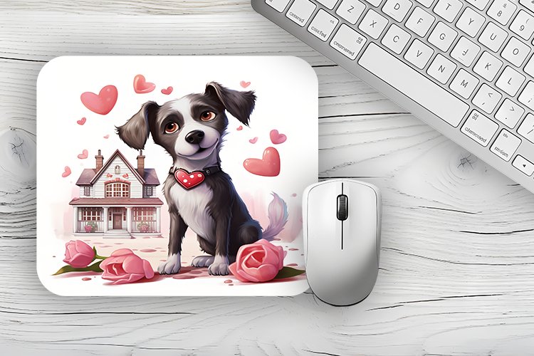 valentine dog Mousepad Sublimation Design, Animal Mousepad