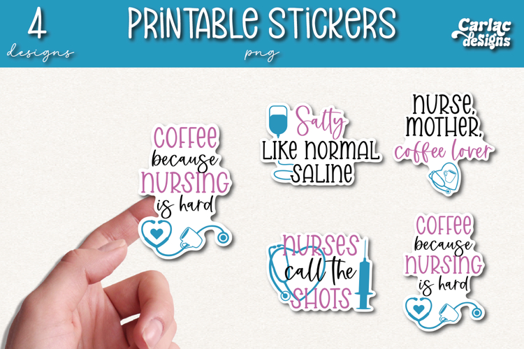 Nurse Printable Stickers, Funny Nursing Stickers